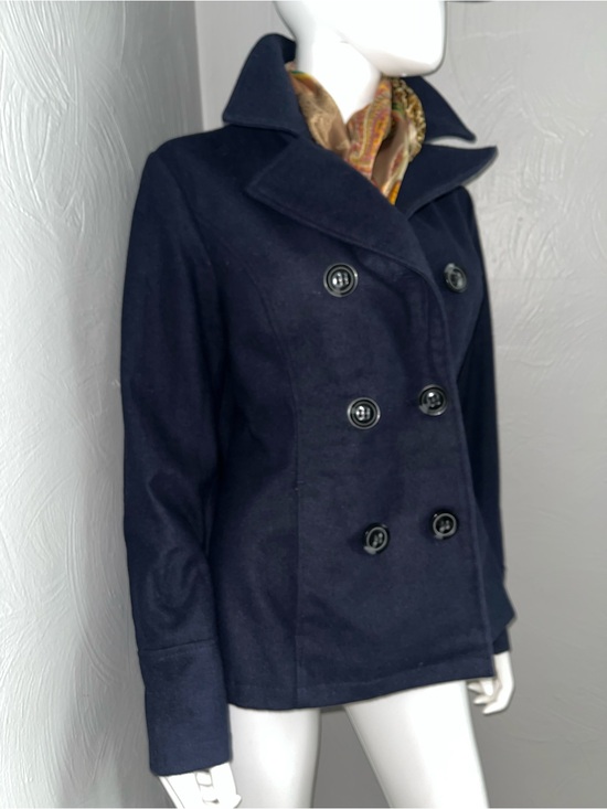 Celebrity Pink Jackets & Blazers - Celebrity Pink Navy Double-Breasted Peacoat